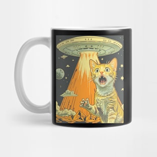 Shocked Cat and UFO Invasion Mug